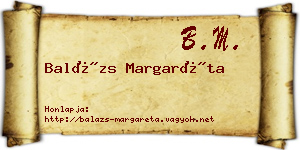 Balázs Margaréta névjegykártya