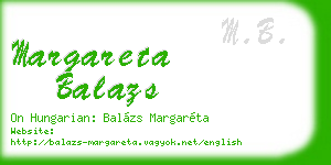margareta balazs business card