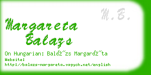 margareta balazs business card